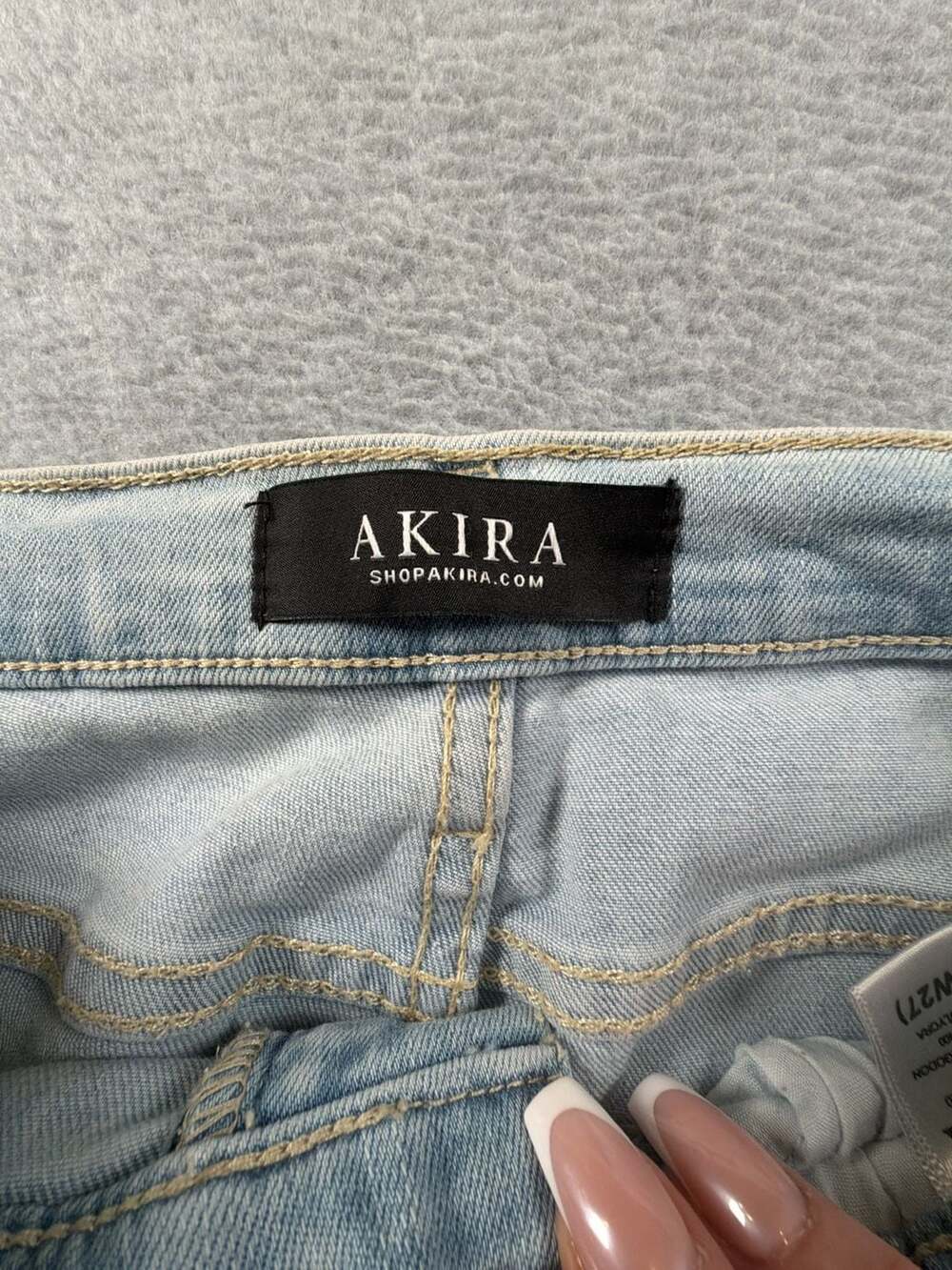 Akira Western-Style Side Buckle Embellished Skinny Jeans - Picture 6 of 9